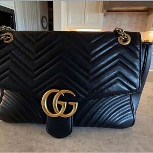 Black Quilted Leather Shoulder Bag